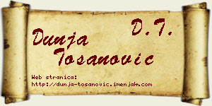 Dunja Tošanović vizit kartica